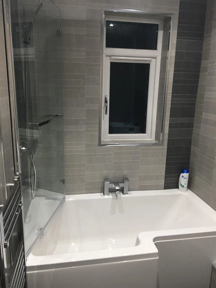 China 1 Meter Wide Dark Grey Large Tile PVC Shower Bathroom Wall Panel ...