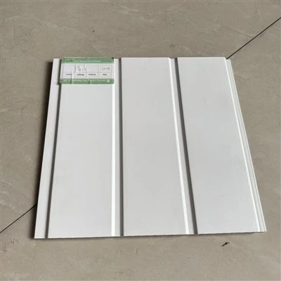 250*8mm Customized Length Wood Color PVC Hollow Soffit Board For Ceiling