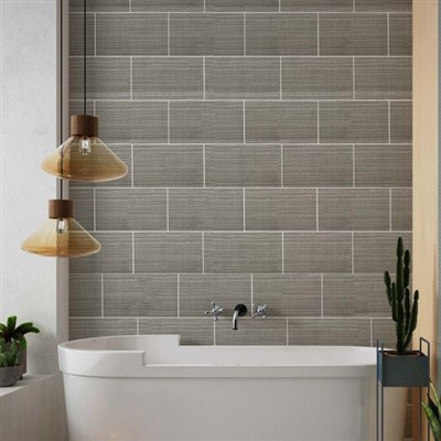 250mm Wide Brushed Grey Cutline PVC Shower Bathroom Wall Panel