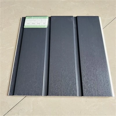 300*9mm Customized Length Anthracite PVC Hollow Soffit Panel For Ceiling