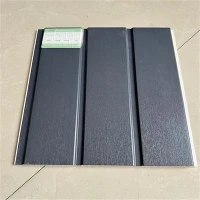 300*9mm Customized Length Anthracite PVC Hollow Soffit Panel For Ceiling