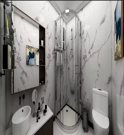 Black White Strips Gloss PVC Wall Panel Shower Panel For Bathroom Decoration