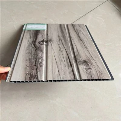 High Quality Double Grooves PVC Ceiling Indoor For Hall Decoration Wood Grain Lamination Moisture Proof Panel high quality