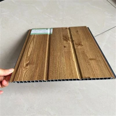High Quality Double Grooves PVC Ceiling Indoor For Hall Decoration Wood Grain Lamination Moisture Proof Panel factory